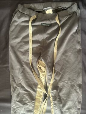 Fear of God Gray Sweatpants with Tan Drawcords